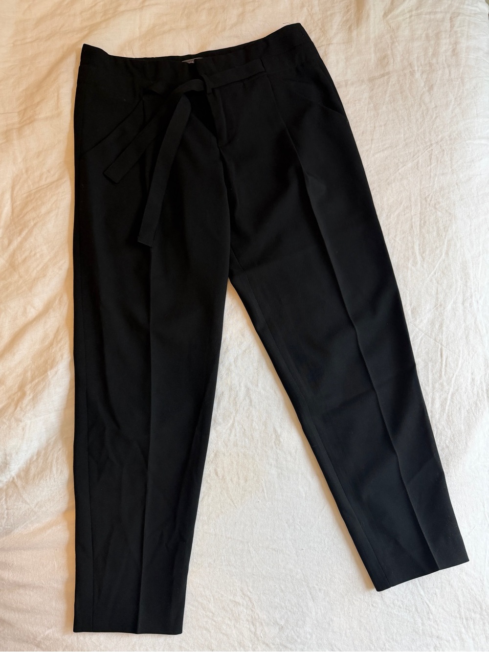 Vince Black Tailored Tie-Waist Dress Pants